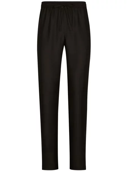 Pijamale Dolce & Gabbana cu broderie de mătase negru
