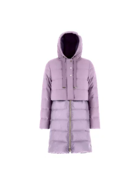 Kurtka puchowa Herno wełniana fioletowa