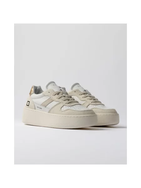 Sneakersy D.a.t.e. na platformie beżowe