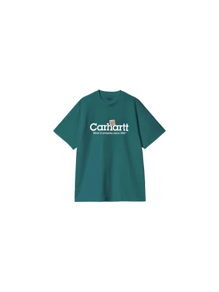 Carhartt WIP S/S Label Script T-Shirt Malachite Mężczyźni Koszulki Carhartt WIP Size: M zielony