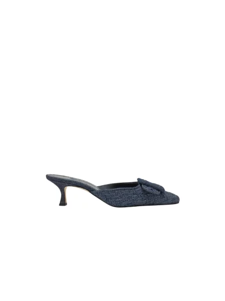 Klapki Manolo Blahnik niebieskie