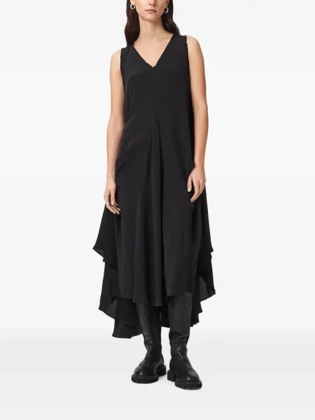 Rochie Allsaints fără mâneci asimetrică negru