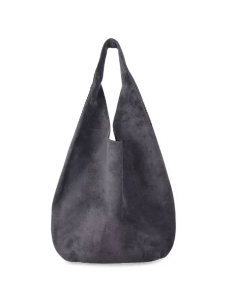 Geantă shopper A.p.c. din piele de căprioară gri