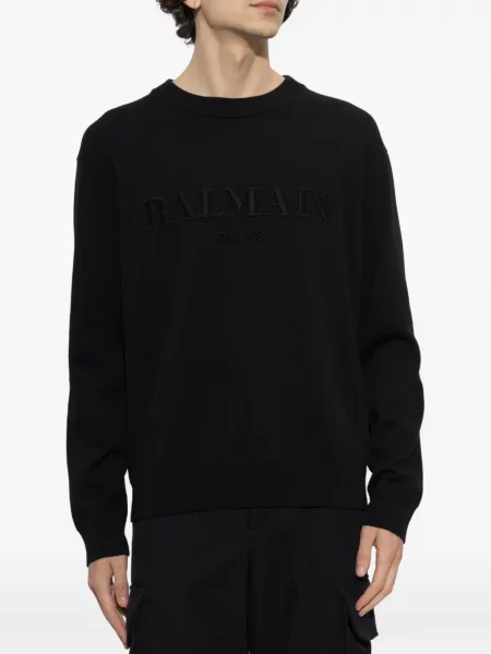 Pulover Balmain cu broderie negru