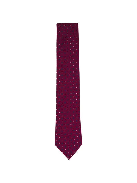 Cravată Zegna de mătase cu imprimeu geometric roșu