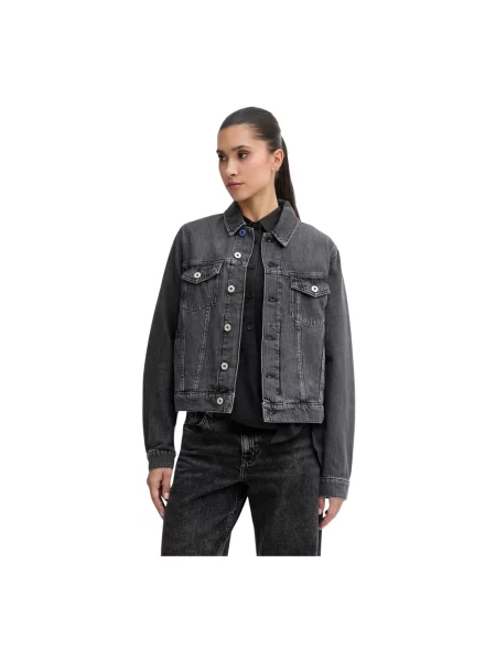 Karl Lagerfeld Jeans kurtka jeansowa przejściowa szary