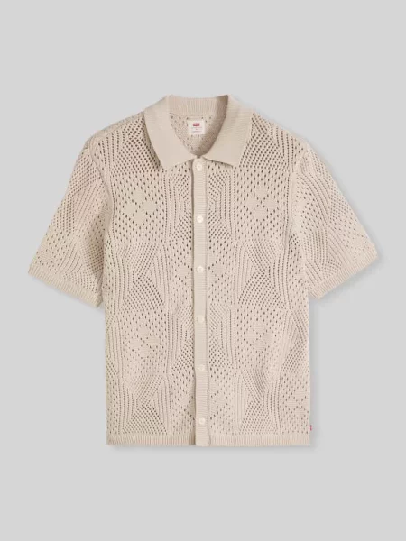 Koszula z krótkim rękawem o kroju regular fit z bawełnianej dzianiny Levi's biała