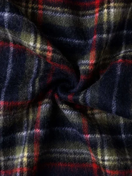 Fular Hackett London cu broderie în carouri verde