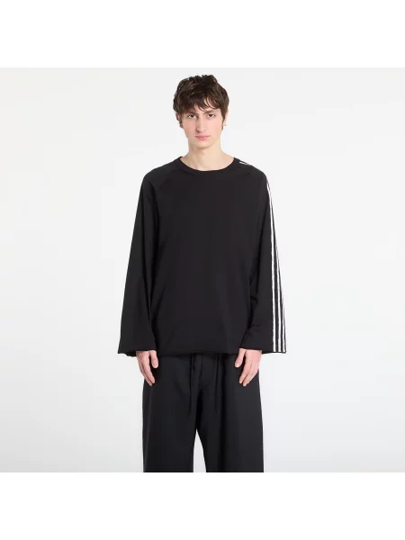 Pruhované krátké tričko Y-3 s krátkými rukávy černé