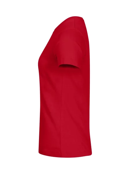 Clique Basic-T – koszulka z bawełny dopasowany krój – red biała