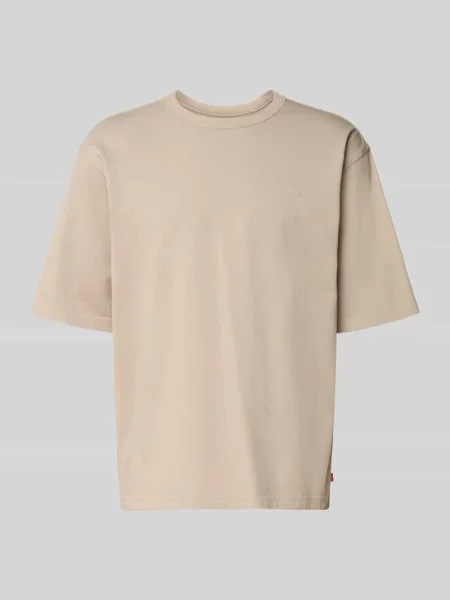 T-shirt z prążkowanym okrągłym dekoltem Levi's khaki
