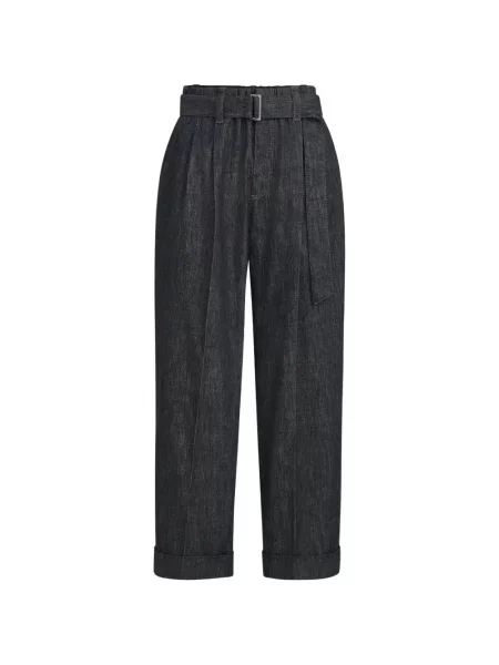 Pantaloni Brunello Cucinelli din țesătură twill albastru