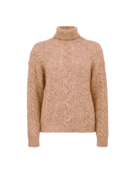 Sweter z golfem Max Mara Studio brązowy