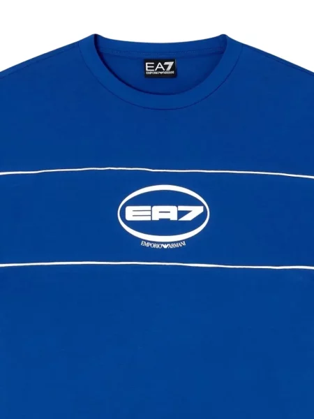 Rövid póló Ea7 Emporio Armani nyomtatás kék