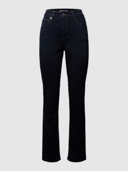 Jeansy o kroju feminine fit z 5 model ‘MELANIE’ Mac granatowe