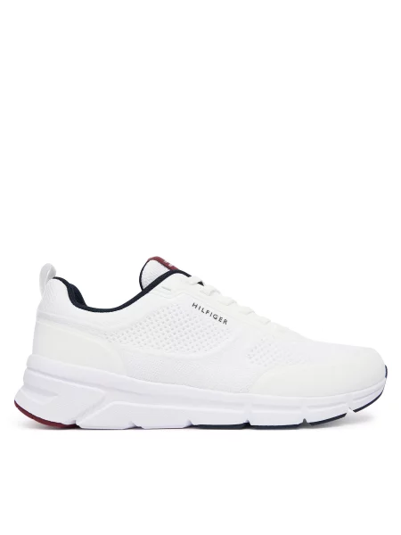 Tommy Hilfiger Сникърси Light Knitted Hilfiger Runner бял
