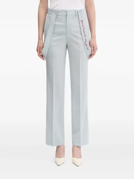 Pantaloni Fiorucci cu broderie albastru