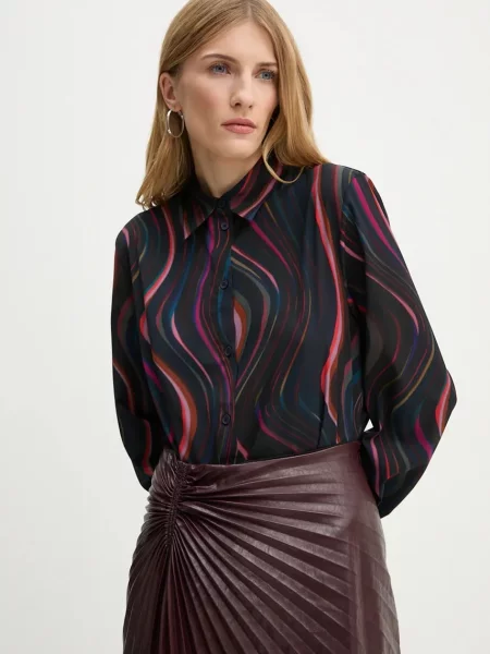 PS Paul Smith camasa femei cu guler clasic regular negru