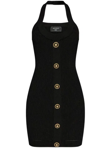 Mini rochie mini Balmain de costum cu nervuri negru