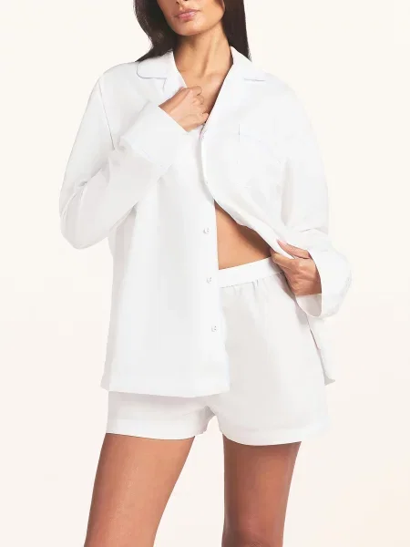 Skims Pyžamo Shorty Cotton Poplin Sleep snow contrast