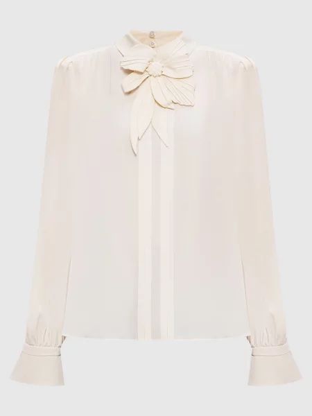 Блуза із шовку Valentino бежева
