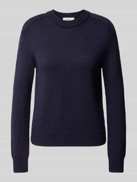 Sweter z dzianiny o kroju regular fit z czystej wełny model LELYRA' Ba&sh granatowy