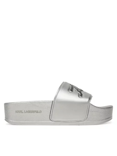 Pantofle Karl Lagerfeld stříbrné