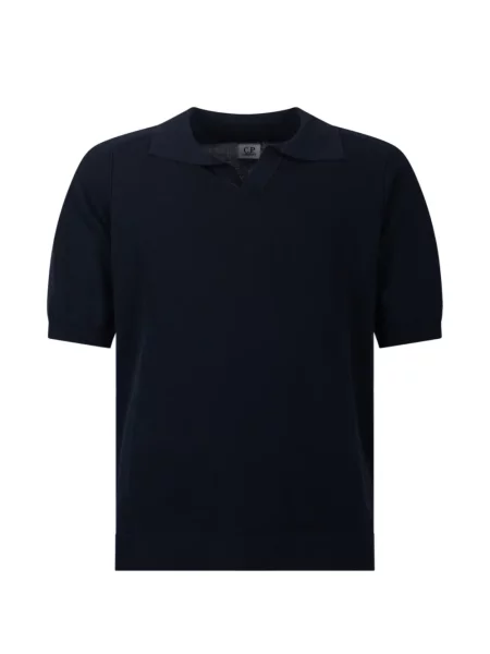 Tricou polo C.p. Company cu decolteu în V scurt albastru