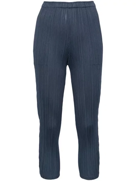 Pantaloni Pleats Please Issey Miyake plisate albastru