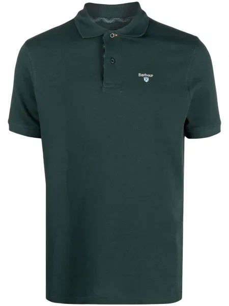 Polo Barbour cu broderie verde