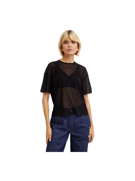 Koszulka Jean Paul Gaultier z nadrukiem tiulowa czarna