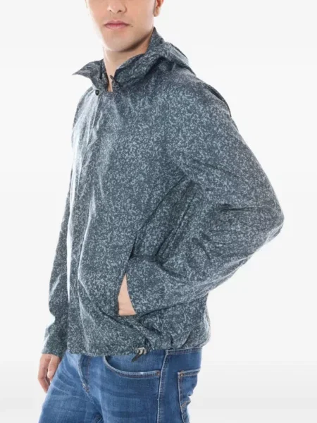 Geacă Calvin Klein cu glugă cu imagine gri