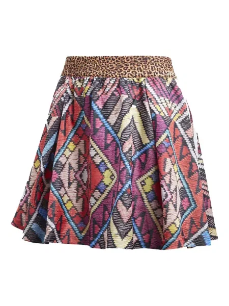 Legginsy Adidas do biegania z nadrukiem z dekoltem w serek czerwone