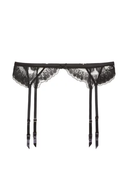 Cu centură curea Fleur Du Mal din dantelă negru