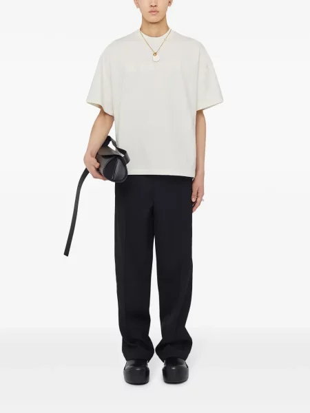 Raštuotas marškinėliai Jil Sander balta