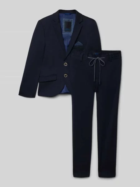 Garnitur o kroju slim fit z domieszką G.o.l. granatowy