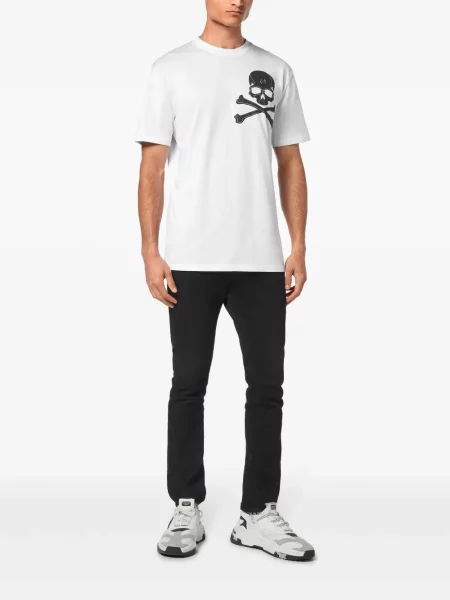 Tricou Philipp Plein cu imagine alb