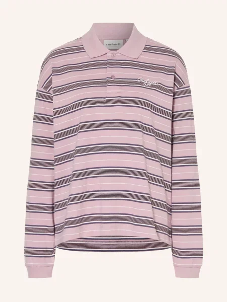 Carhartt Wip Žerzejová Polokošile Bronson růžová / šedá černá