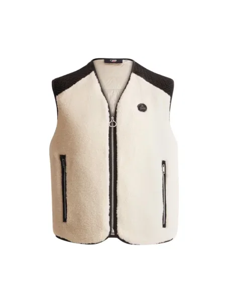 Sztuczne futro kamizelka Fusalp bez rękawów beżowa