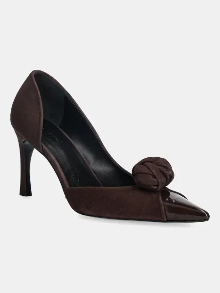 Pantofi cu toc Rotate din piele maro