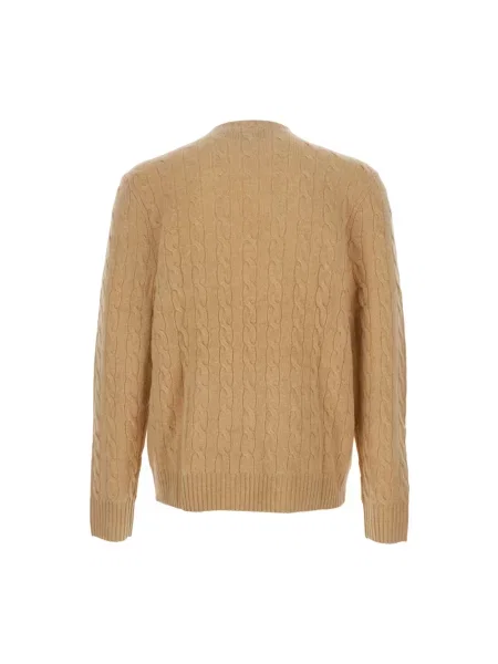 Sweter z dzianiny o kroju regular fit z mieszanki wełny i kaszmiru Ralph Lauren beżowy