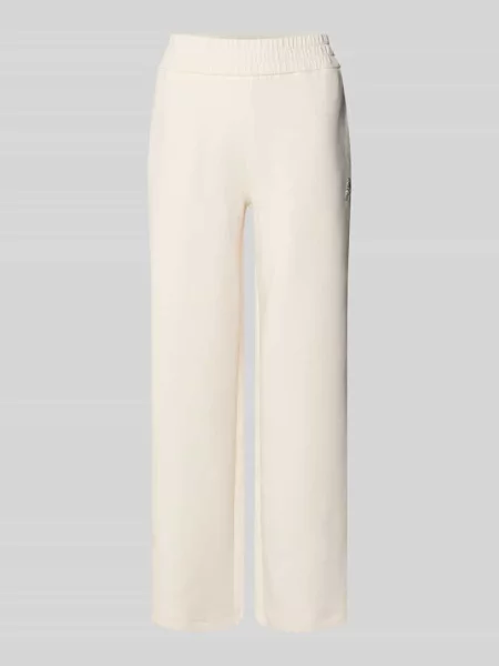 Spodnie dresowe z elastycznym pasem i nadrukiem z logo Armani Exchange białe