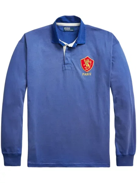 Prugasta polo majica Polo Ralph Lauren s printom od kašmira plava