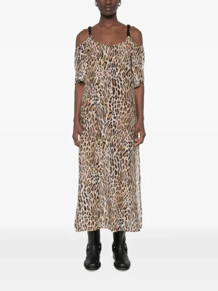 Rochie midi Moschino cu imagine cu model leopard
