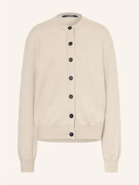 Jacquemus Pletený Svetr Le Cardigan Moulin S Merino Vlnou béžová