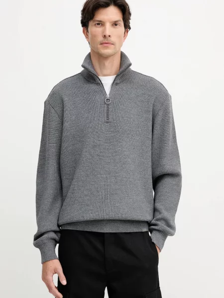 Paul&Shark pulover din amestec de lână cu turtleneck gri