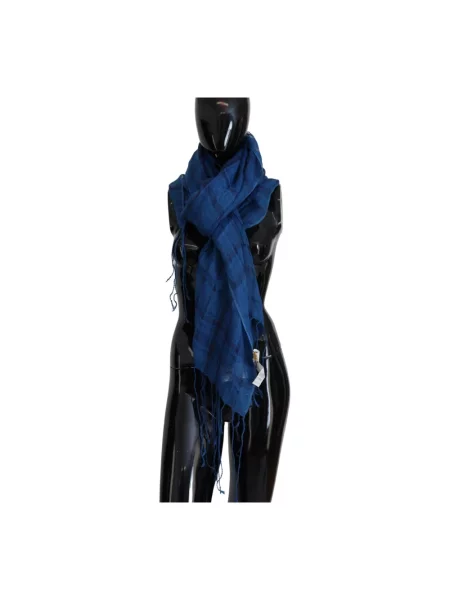 Lniana szal Costume National niebieska
