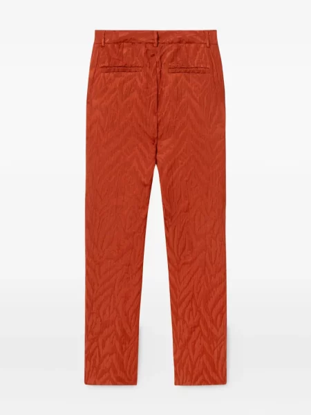 Pantaloni La Doublej din jacard cu model zebră roșu