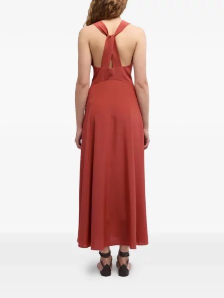 Rochie maxi Aspesi de mătase cu legături roșu