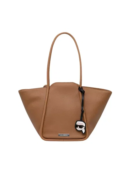 Karl Lagerfeld torebka tote z imitacji skóry IKON brązowa
